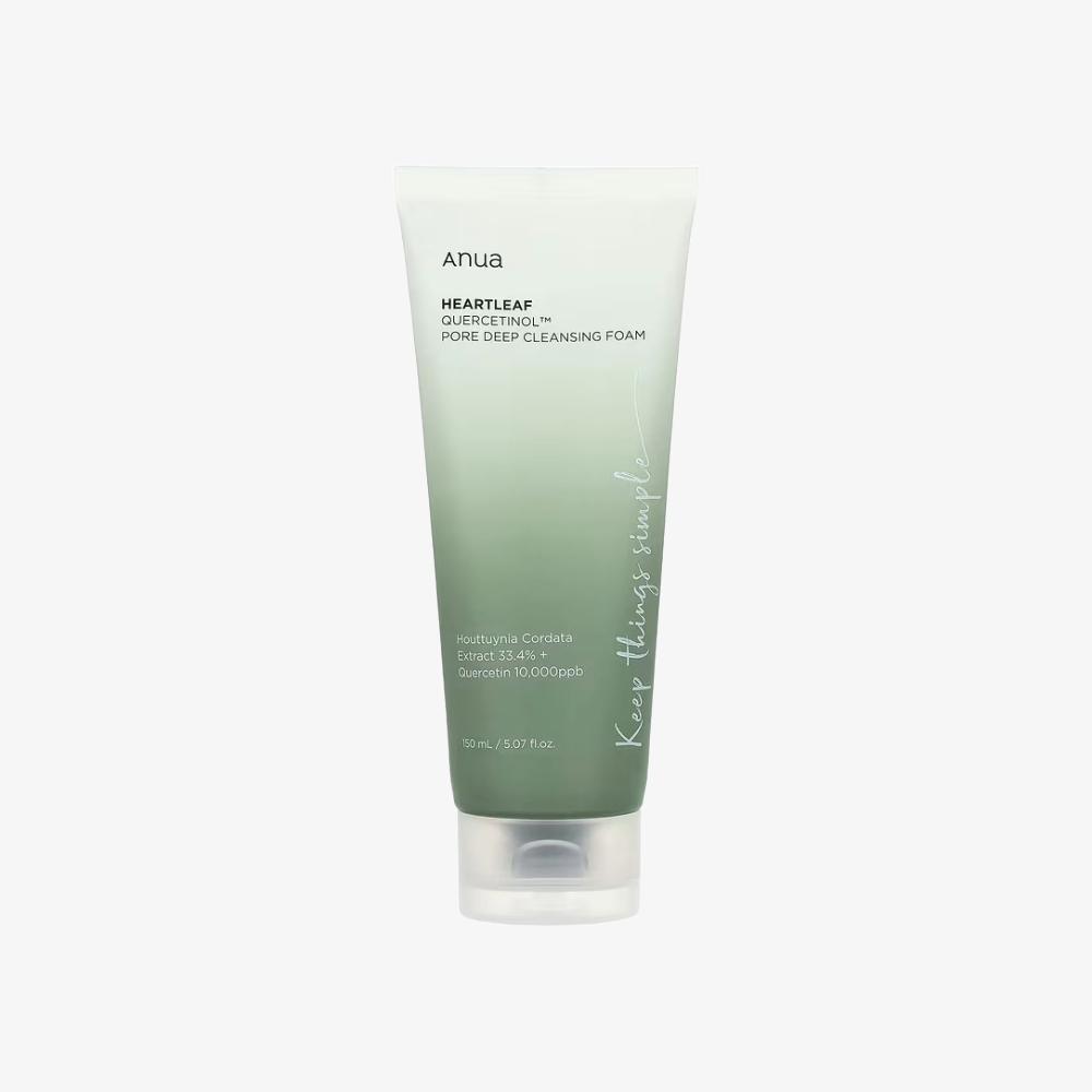 Anua Heartleaf Pore Deep Cleansing Foam for gentle cleansing and pore care.