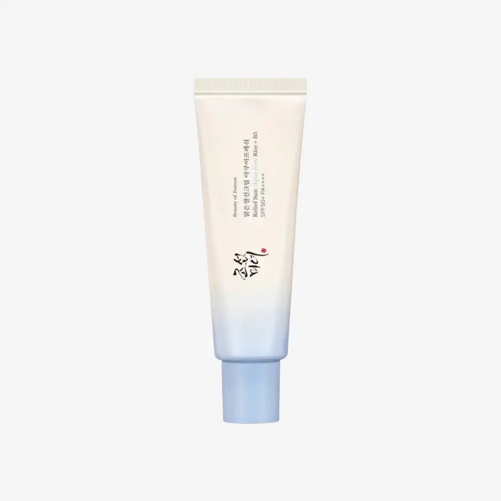 Beauty of Joseon Relief Sun Rice + B5 SPF 50+ PA++++ – Lightweight, hydrating sunscreen infused with rice extract and vitamin B5 for soothing and brightening. A must-have for daily sun protection.